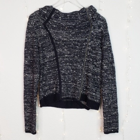Willi Smith Sweaters - Willi Smith | Asymmetrical Zippered Moto Cardigan